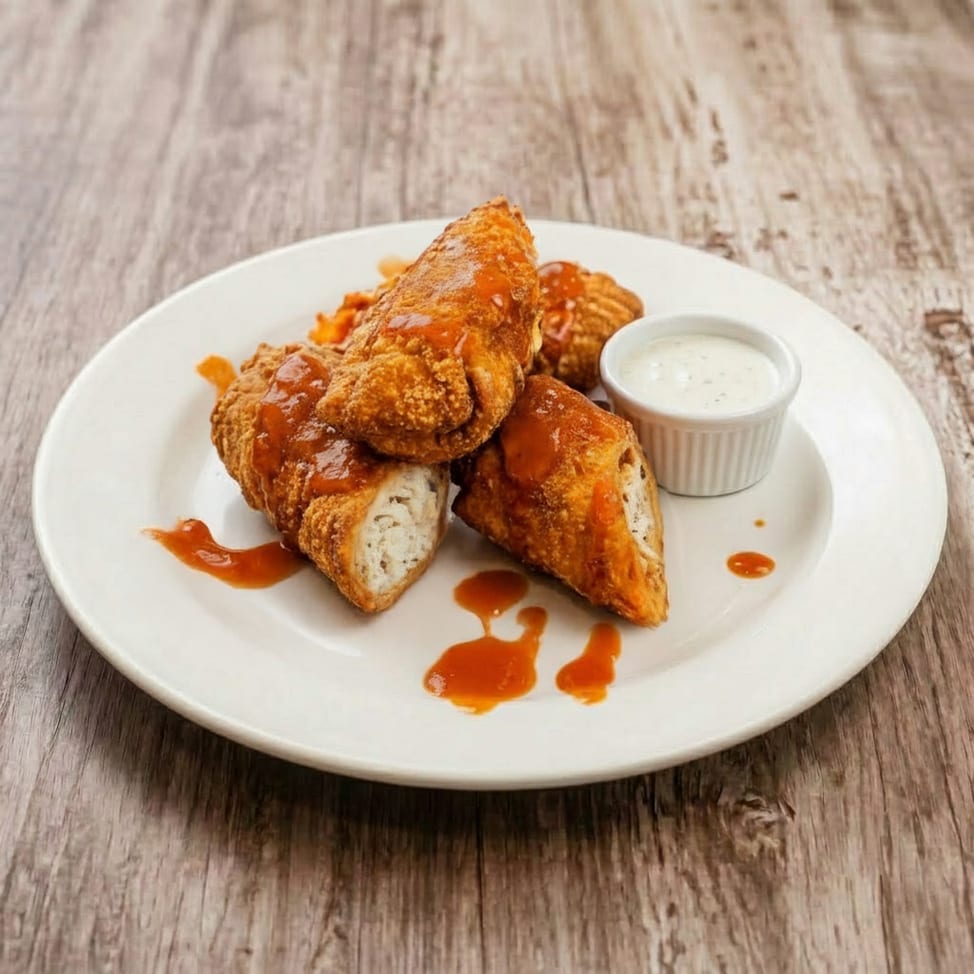 Buffalo Chicken Eggrolls.