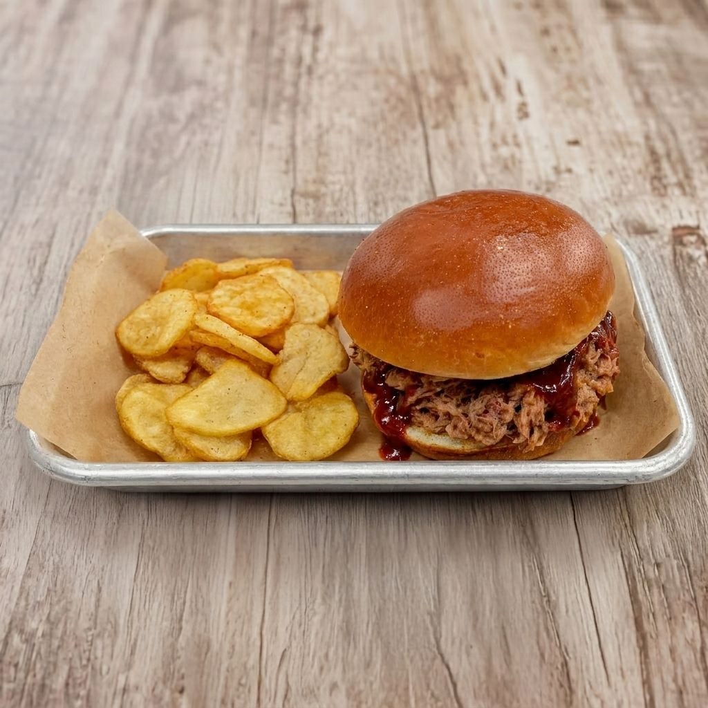 Kids Pulled Chicken Sandwich.