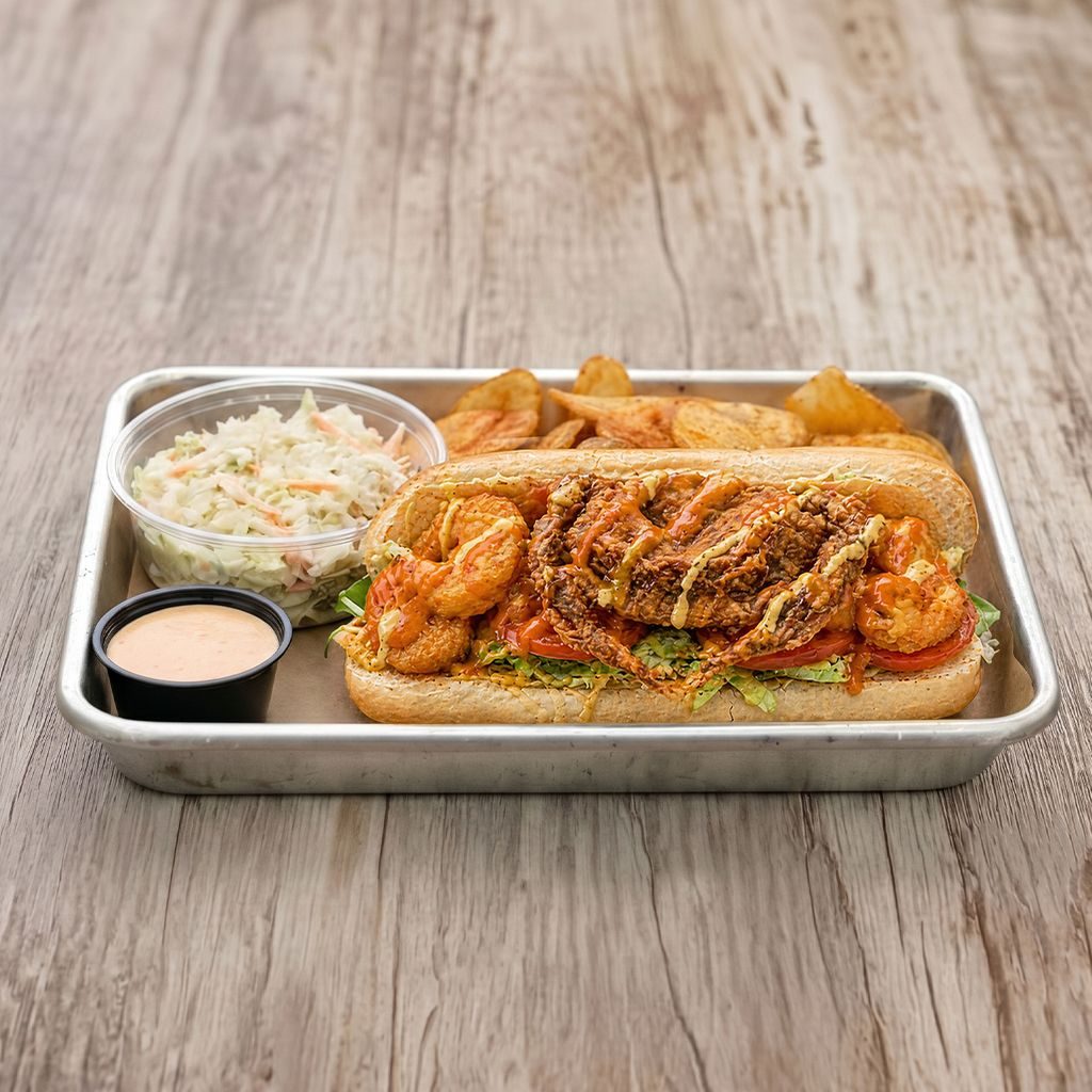 Soft Shell Crab & Shrimp Po Boy.